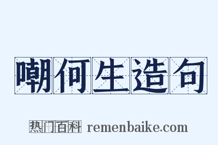 嘲何生造句是什么意思的图片